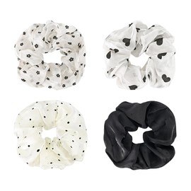 Yonchic Oversized Jumbo Chiffon Scrunchies for Women & Girls, Big Large Hair Scrunchie Cute Organza No Damage Hair Ties Bands Accessories (Multi Pattern)