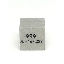 Elemental Specimen Erbium Er 0.4 inch (10 mm) Square Cube, Engraved A Type