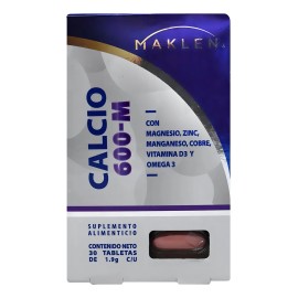 Calcio 600 Tabs Maklen Suplemento Sabor