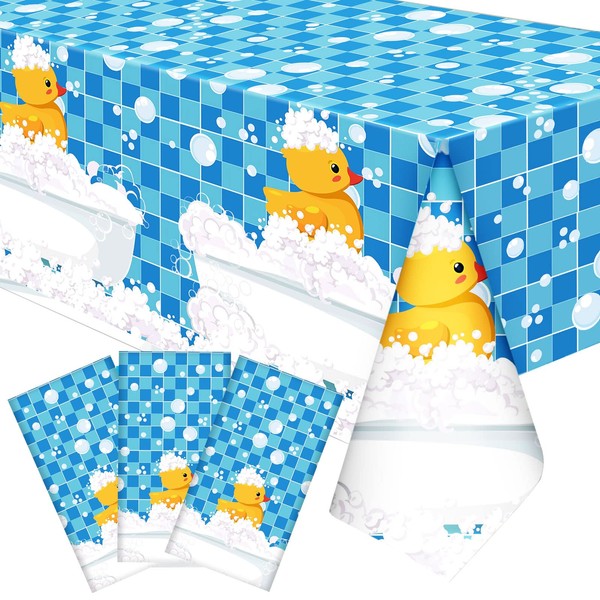 Oudain 3 Pcs Yellow Duck Tablecloth Cute Bubble Rubber Ducky
