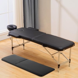 Anti-fatigue Massage Table Mat 54 x 14 in 3/4 Thick Comfort Mat Non-slip Collapsible Massage Table Mat Waterproof and Collapsible,Black