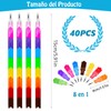 40 Lápices Apilables de Plástico,8 en 1 Lápices Apilables de