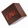 6x6x6cm Wooden Electronic Digital Alarm Desk Clock Temperature LED Display