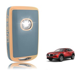 TOOMUME Car Key Cover TPU, Car Key Case Fit for Mazda 2/3/6 M2 M3 M6 CX-3 CX-4 CX-5 CX-8 CX-9 CX-30 CX-50 CX-60 CX-90 MX-5 MX-30 Axela, Protective Key Fob Cover Key Fob Case - Smart Key