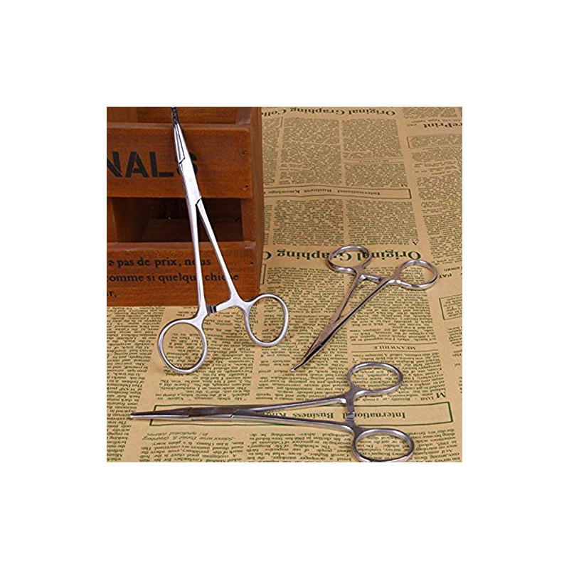 Fishing Hemostat Locking Clamps Tweezers Stainless Steel Curved Tip
