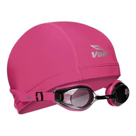 Voit Set de Natación 2 en 1 incluye gafas de natación y gorro de natación licra color rosa 16+