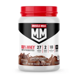 Muscle Milk 100% Whey Protein Powder - Unflavored - 1 Pound, 12 Servings - Contains 25g Protein and 6g Fiber - No Added Sweeteners, Flavors, or Colors - NSF Certified for Sport - Packaging May Vary