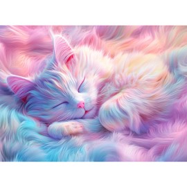 Yunlus Jigsaw Puzzles for Adults 1000 Pieces Cure Sweet Cat 1000pc Puzzles Impossible Hard Difficult Challenging Puzzles for Adults Sleeping Kitten Jigsaw Puzzle 1000 Pieces 28 x 20 inch