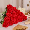Nubry 50pcs Artificial Silk Roses Bulk,Fake Roses Flower with Stems
