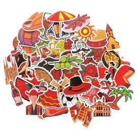 Spain Sticker Spain Decoration Laptop Sticker Suitcase Sticker Travel Sticker Scrapbook Sticker Spain Stickers Travel Sticker Set Suitcase Spain Gift Aesthetic Sticker