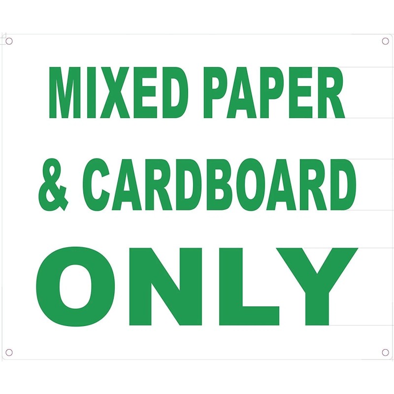 BUILDINGSIGNS.COM Mixed Cardboard and Paper only Sign (Aluminium, 10x12)-REF24-1
