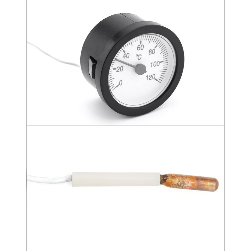 QWORK Thermometer with Sensor Capilar Used for Boilers, Heating and