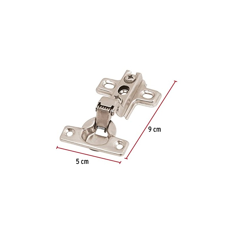 Hermex BIDI-95I, Juego de 2 bisagras bidimensionales ocultas para gabinetes,