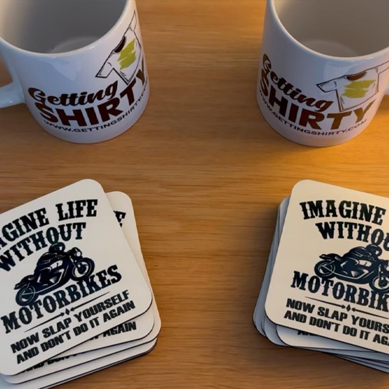 Getting Shirty - Imagine Life Without Motorbikes Funny Motorcycle Drink