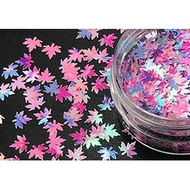 Nail Art Autumn Maple Leaf Varigated 5mm (3106 - Blissful - pink blue purple)