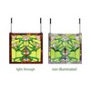 YonLouky 17 inch Square Stained Glass Window Hanging 100% Real