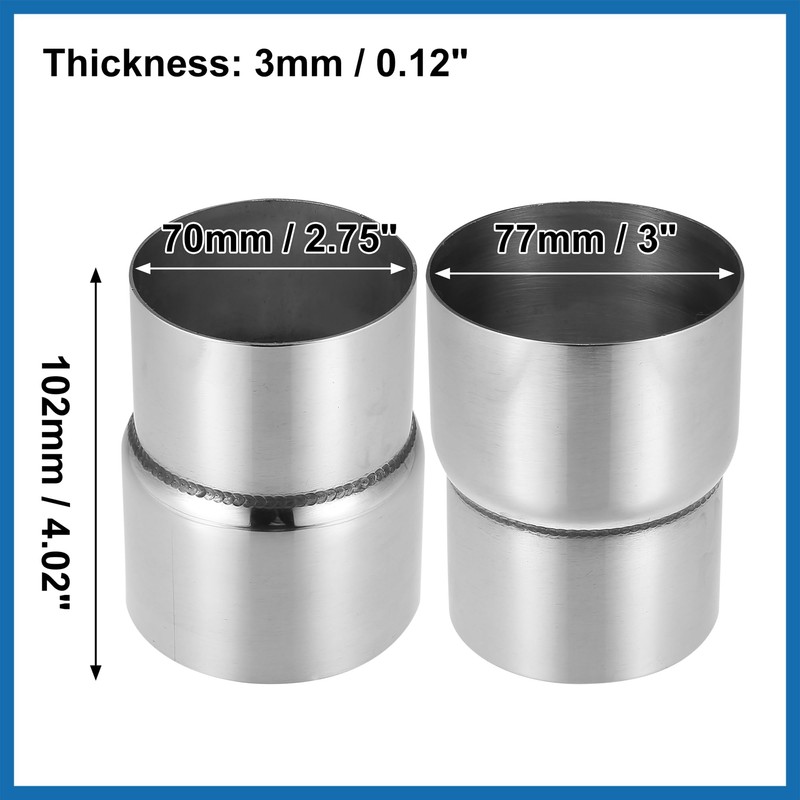 A ABSOPRO 2.75" ID to 3" ID Stainless Steel Car