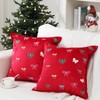 Leinuosen 2 Pcs Christmas Bow Pillow Covers 18 x 18