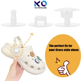 KOTESLLOE 8 Sets Replacement Rivets for Croc, Replacement Parts for Croc, Accessories Help You Repair Instead Replace a New Pair of Crocs, Rivets for Croc Strap Replacement, White
