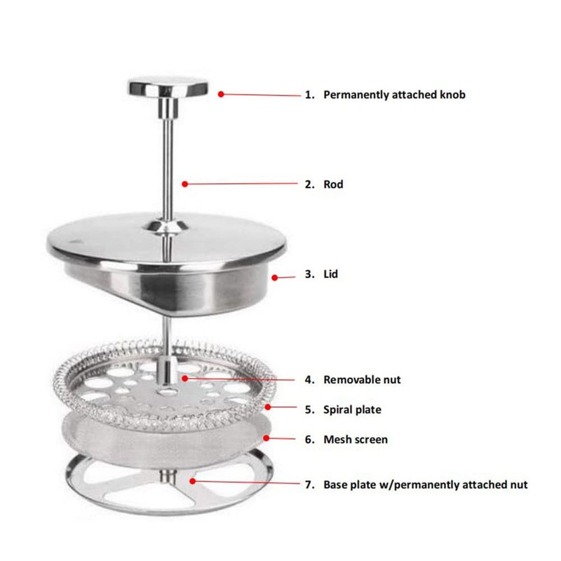Secura Housewares French Press Replacement Base Plate with Permanently Attached
