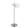 ROLABAM Toilet Paper Holder Stand with Crystal Head, Brushed Nickel