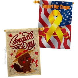 Ornament Collection Dominion Day Burlap House Flag Pack Canada Canadian Territories Region Country Particular Area Support Our Troops Banner Small Garden Yard Gift Double-Sided, Made in USA