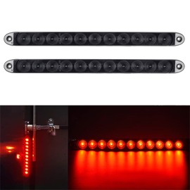 PerfecTech Smoke Lens Red 11 LED Trailer Brake Tail Light, 2 Pack 16” LED Stop Turn Signal Tail Lights Waterproof Brake Strip Red Light for Marine Boats Golf Cart Offroad Truck RV UTV ATV
