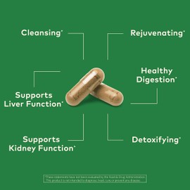 ORGANIC INDIA Liver Kidney Herbal Supplement - Detoxify & Rejuvenate, Supports Healthy Liver & Kidney Function, Vegan, Gluten-Free, Kosher, USDA Certified Organic, Non-GMO - 90 Capsules