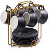YHOSSEUN Coffee Espresso Cups with Saucers Set with Cup Holder