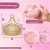 Body Powder Puff Container Set 3Pcs 6" Large Glass Dusting