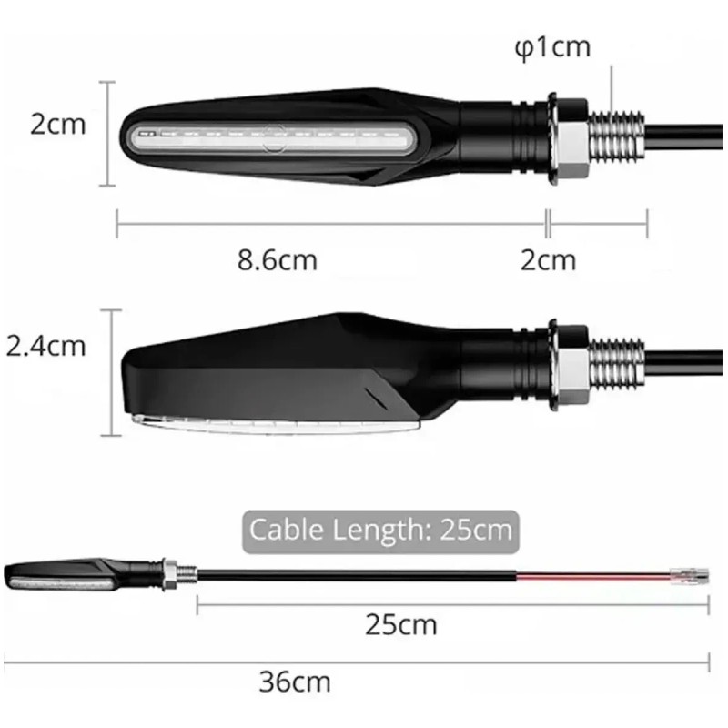 Direccionales Led Moto Secuencial Indicador Intermitente 4pz