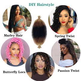 Paraglame Ombre Marley Hair 16 Inch 3 Tones Pre-Separated Springy Afro Twist Hair for soft locs Marley Twist Braiding Hair Ombre Brown Spring Twist Crochet Hair For Black Women(8Packs,1B/30/27)