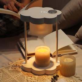 Candle Warmer Lamp with Dimmer and Timer, Compatible with  Large Jar Candle, Her Home Decor Gift, Birthday Gift for mom, Home Scented Candles Heater - Color: Ivory White