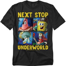 Popfunk Spongebob Movie 2025 Next Stop Underworld Unisex Adult T Shirt, Black, Small