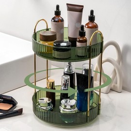 Organizador De Maquillaje De 2 Niveles Giratorio 360 GradosOrganizador De Maquillaje Transparente De Gran Capacidad Para Mesa,Encimera De Baño,...    