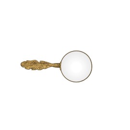 Creative Co-Op Pewter Feather Shaped Handle Magnifying Glass, Gold, 6 Piece