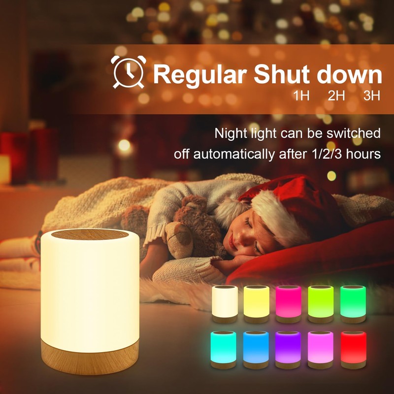 AISUO Touch Control Bedside Lamp, Camping Light with Dimmable Function,