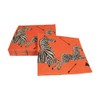 Caspari Zebras Orange Cocktail Napkins - 20 Per Package, 2