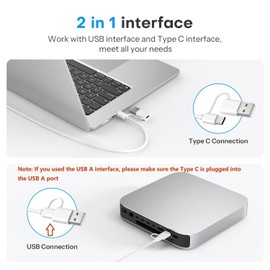 OMOTON Wired Keyboard for Mac with Dual Interface, Comfortable Typing Angle & Stable Connection, Compatible with MacBook, iMac, Mac mini, PC-Pink