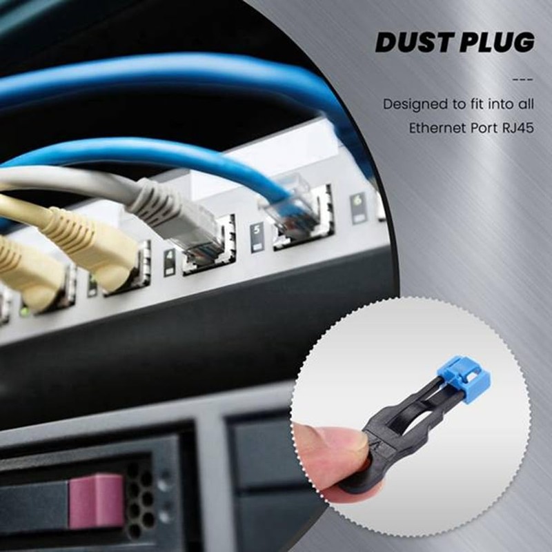 Snblzhef 300Pcs Blue RJ45 Port Ethernet LAN Hub Anti Dust