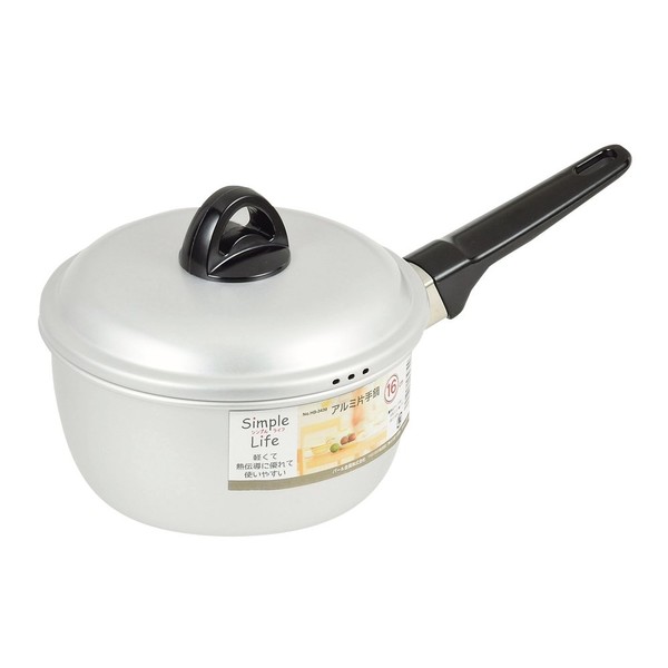 Pearl Metal Simple Life HB-3439 Single Handle Pot, 6.3 inches