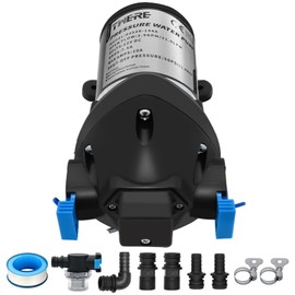 Upgraded R3526144D RV Water Pump,12V DC 3 GPM 50 PSI Triplex Diaphragm Water Pump Compatible With R3526144D/03526-144A RV Water Pump,With Strainer and Pressure Switch for RV Yacht Marine Caravan-Black