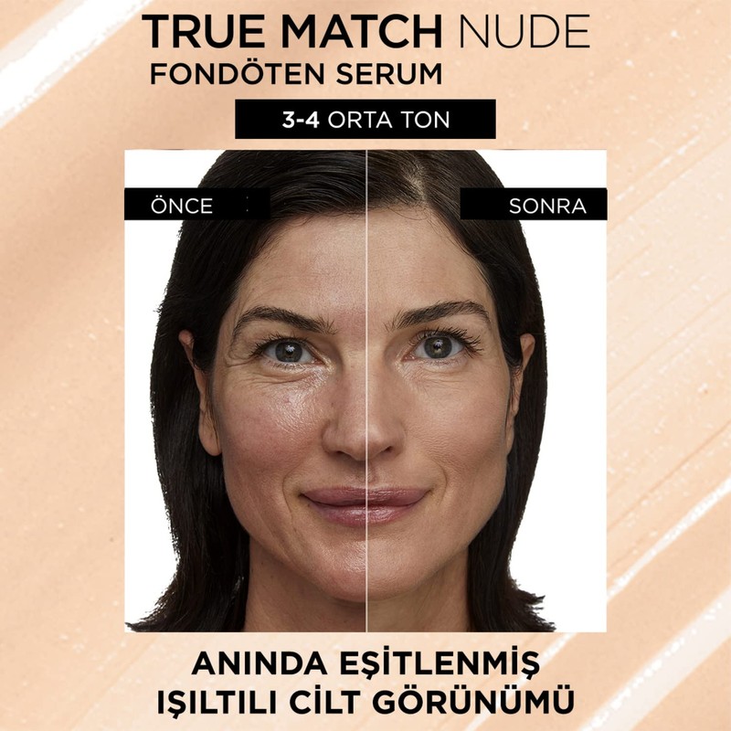 L'Oréal True Match Nude Plumping Tinted Serum Light Medium 3-4