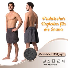 Zollner 198 Men's Sauna Kilt Elasticated Velcro Fastening Various Colours and Sizes, S/M