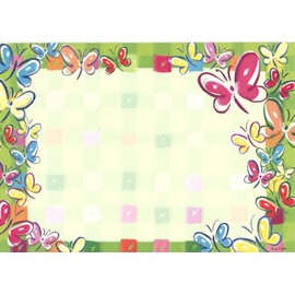 Lil Pickle Girls Pink Butterfly Blank Notecard Set, Flat Style, 6.5"x4.75", 8 Pack w/Envelopes, Fill-in Style, 8 Pack