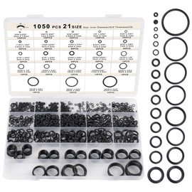 Romeda O Ring Kit 1050 PCS, O Ring Assortment Kit 21 Size, Metric Nitrile Rubber O Rings for Car Auto Vehicle Repair Faucet Plumbing Air or Gas Sealing Connections Resist Oil and Heat