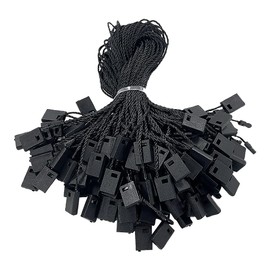 1000 Pieces 6.7 Inch Nylon Hanging Tags with Snap Lock Cord Clothes Price Tag Fastening Tag Clothing Tag Accessories for Jewelry Luggage Black