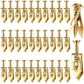 HINZIC 60PCS Self-Drilling Drywall Anchors, Zinc Plated Steel Screws and Anchors Kit Heavy Duty, No Drill or Holes in Wall, for Garden Statues, Patio Furniture, TV, Cabinets (0.47"x1.18" Anchors)