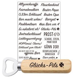 24 Rub On Sticker für Flaschenöffner Holz Rohling Sprüche Aufkleber Bierflaschenöffner Sticker Rub Ons Folie Bier Öffner Getränke Personalisiert Bottle Opener Transferfolie DIY Bierliebhaber Geschenk
