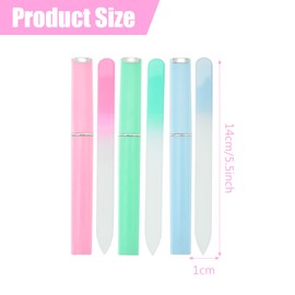 3pcs Nail File Glass Nail File,Glass Nail File with Case,Crystal Nail File,Reusable Nail Files,Double Sided Nail Files Fingernail Toenail,Professional Salon Manicure Tool for Natural Nails(3 Colours)